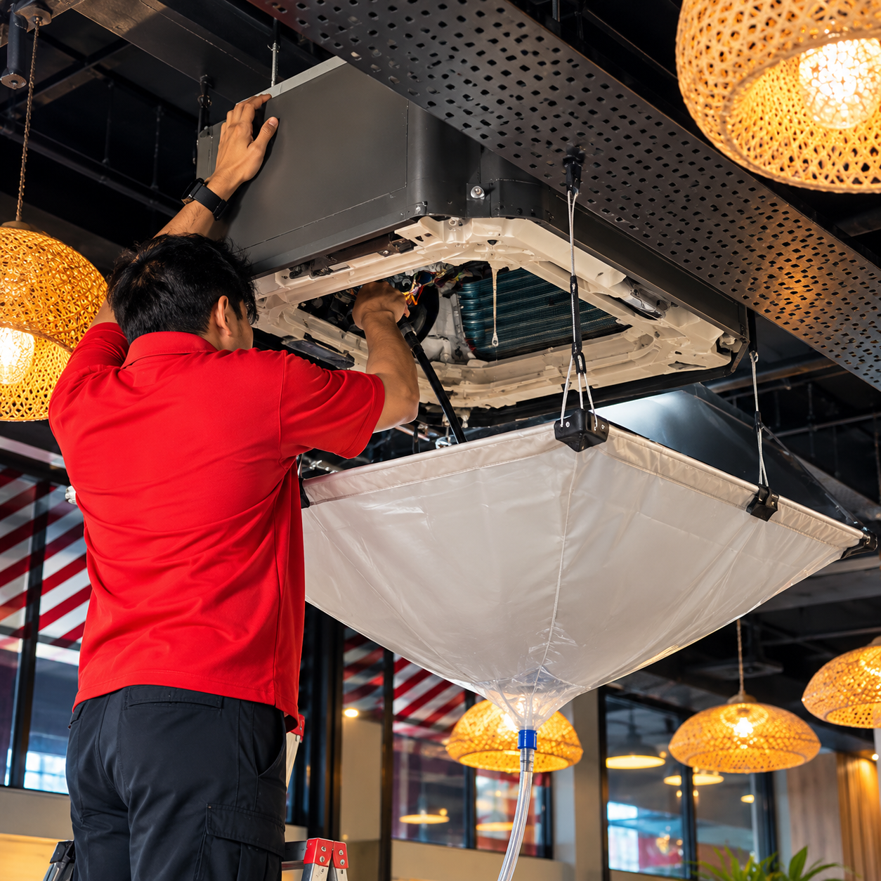 Office interior with air conditioning